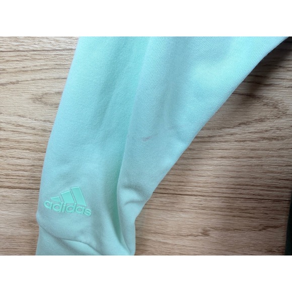 Adidas Colorblock Sweatshirt Teal Pink Blue Crewneck Cozy Athleisure M - Picture 3 of 6